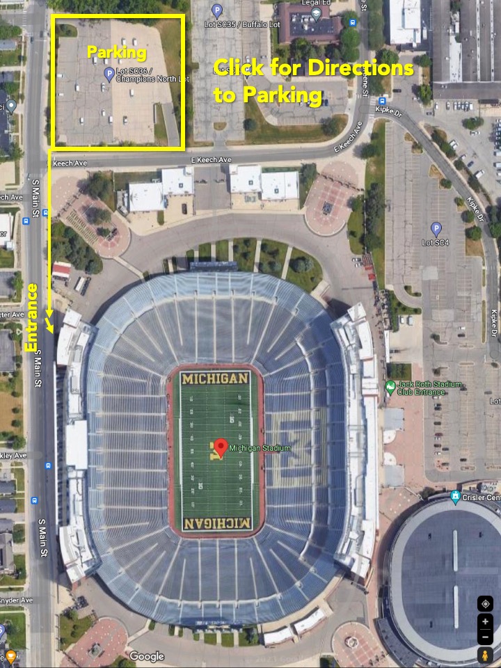 Map to parking for Perry's Retirement Party